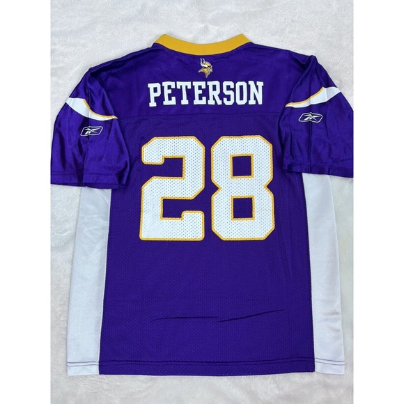 Adrian Peterson MINNESOTA VIKINGS Jersey Youth Large 14-16 #28 L Purple REEBOK - Picture 8 of 9